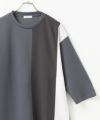 URBAN COLLECTION エアスムージー ポンチ素材 タテ目切替7分袖Tシャツ メンズ