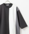 URBAN COLLECTION エアスムージー ポンチ素材 タテ目切替7分袖Tシャツ メンズ