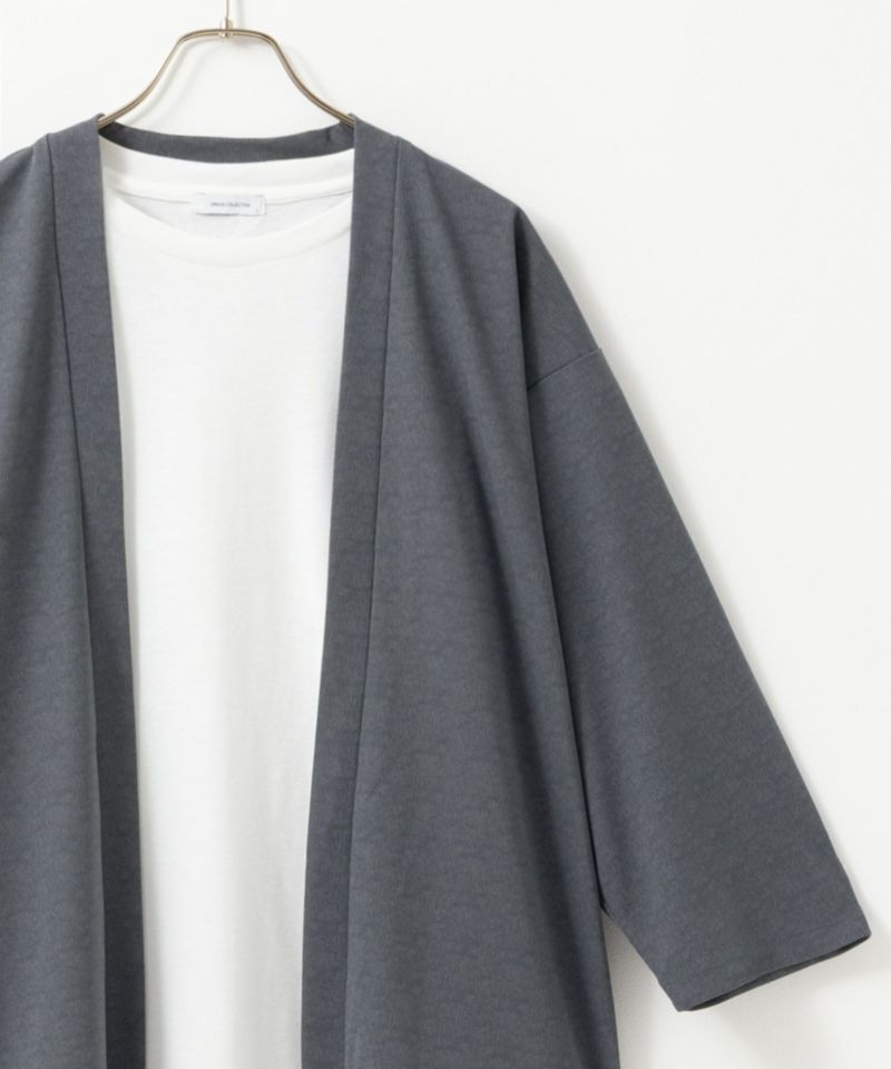 URBAN COLLECTION  梨地ジョーゼット7分袖カーディガン×Tシャツ アンサンブル メンズ商品画像-1