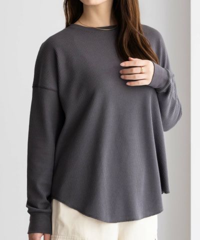 NAVY ワッフル長袖Tシャツ レディース ネコポス 対応商品