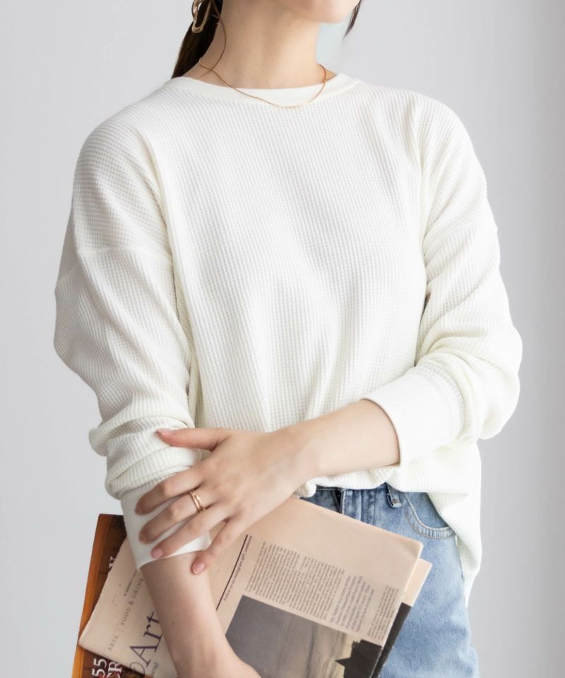 nAvy ワッフル長袖Tシャツ レディース ネコポス 対応商品商品画像-2