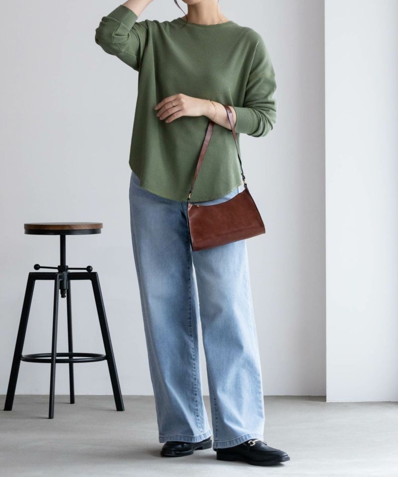 nAvy ワッフル長袖Tシャツ レディース