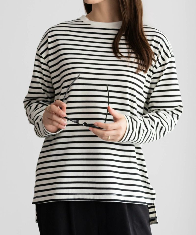 nAvy ボーダー長袖Tシャツ レディース ネコポス 対応商品商品画像-1
