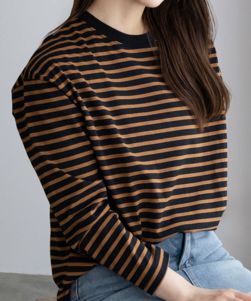 nAvy ボーダー長袖Tシャツ レディース