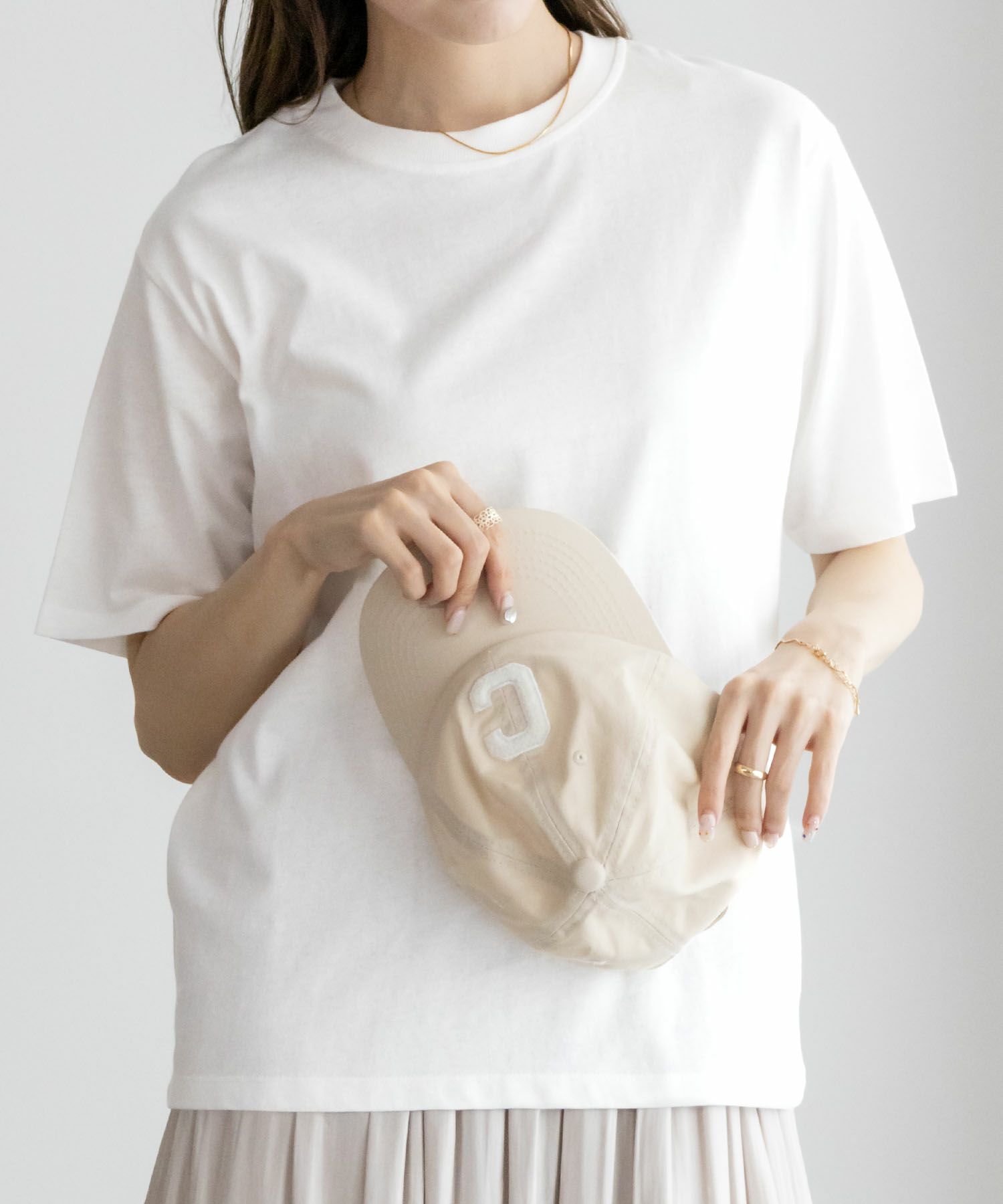 NAVY  抗菌加工 ベーシッククルーTシャツ レディース メール便 対応商品商品サムネイル-1