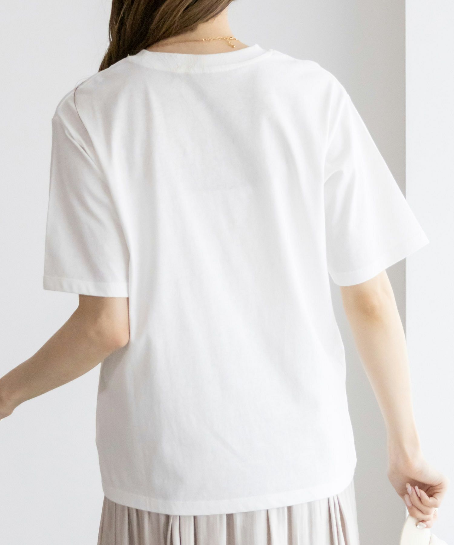 NAVY  抗菌加工 ベーシッククルーTシャツ レディース メール便 対応商品商品サムネイル-8