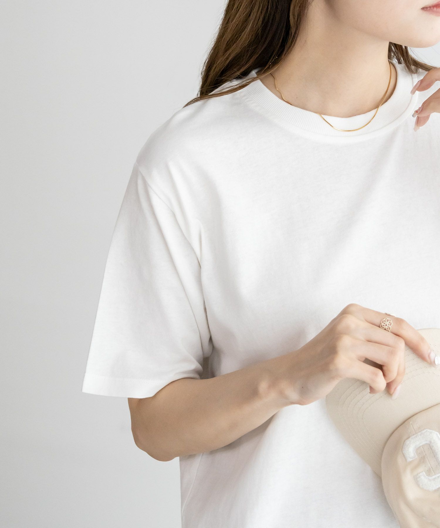 NAVY  抗菌加工 ベーシッククルーTシャツ レディース メール便 対応商品商品画像-9