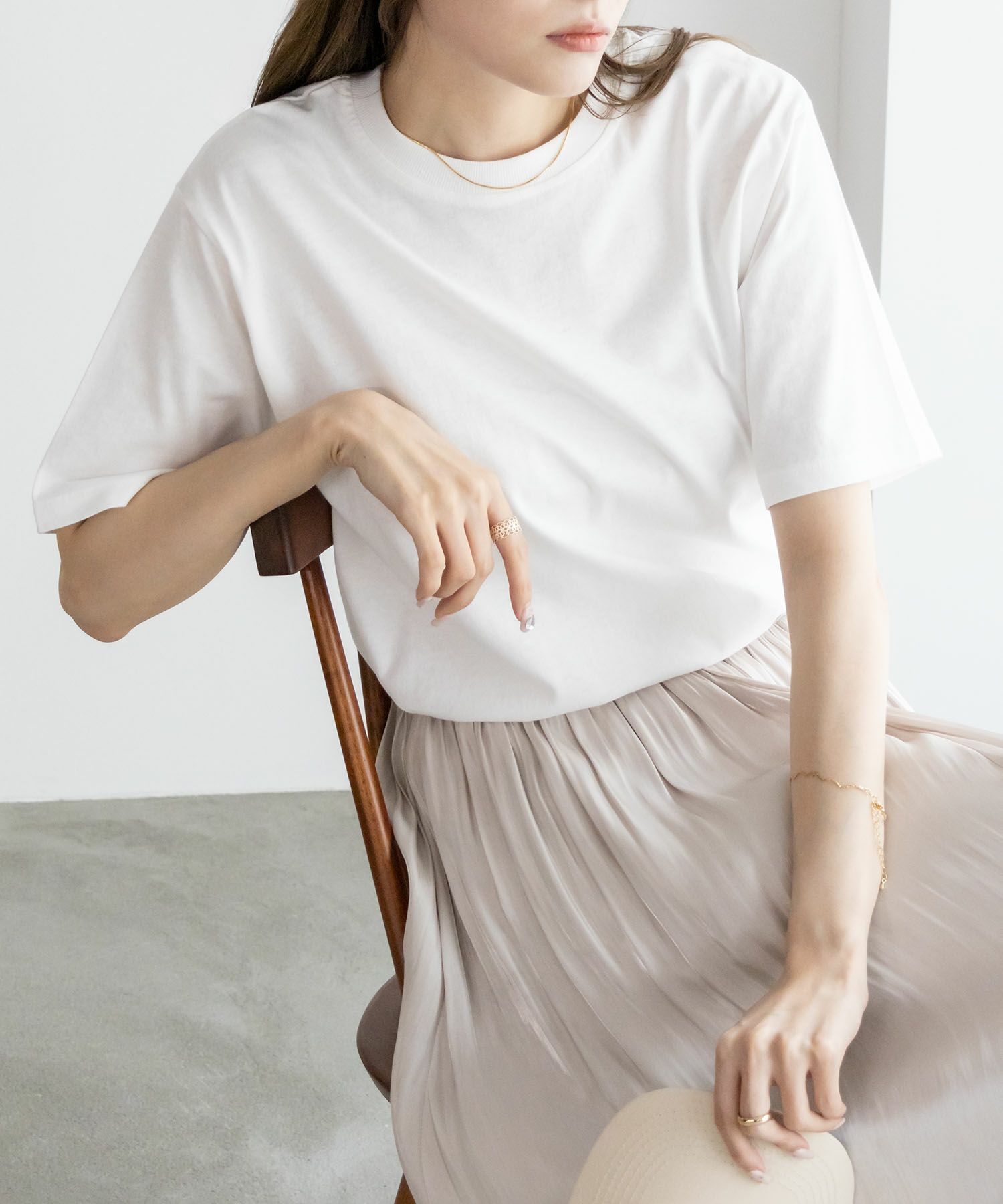NAVY  抗菌加工 ベーシッククルーTシャツ レディース メール便 対応商品商品サムネイル-11