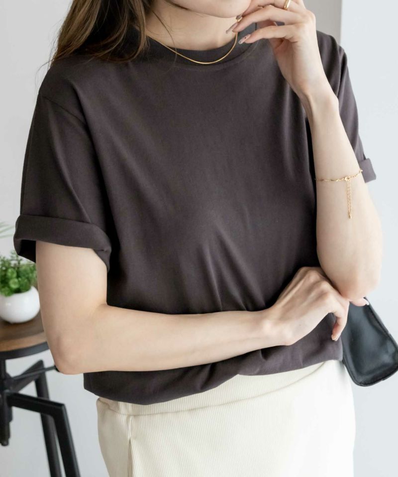 NAVY  抗菌加工 ベーシッククルーTシャツ レディース メール便 対応商品商品画像-12