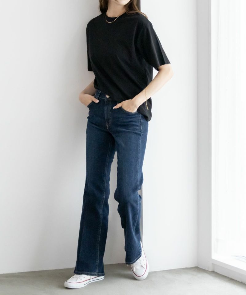 NAVY  抗菌加工 ベーシッククルーTシャツ レディース メール便 対応商品商品画像-18