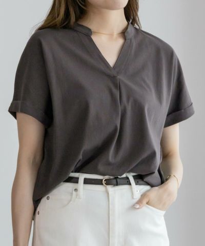NAVY  抗菌加工 スキッパーTシャツ レディース ネコポス 対応商品