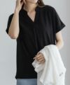 NAVY 抗菌加工 スキッパーTシャツ レディース ネコポス 対応商品
