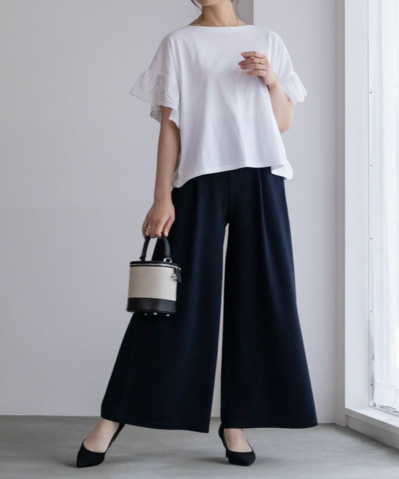 NAVY ジョーゼットワイドパンツ レディース