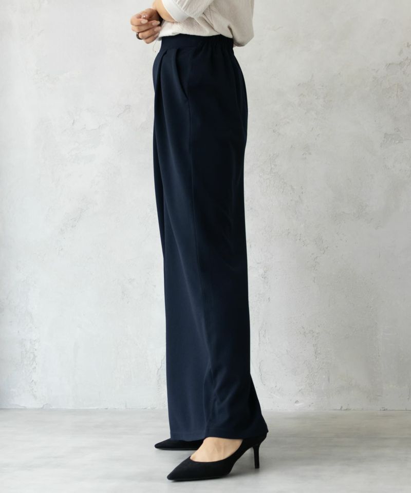 【ギフト】 NAVY ジョーゼットワイドパンツ レディース パンツ