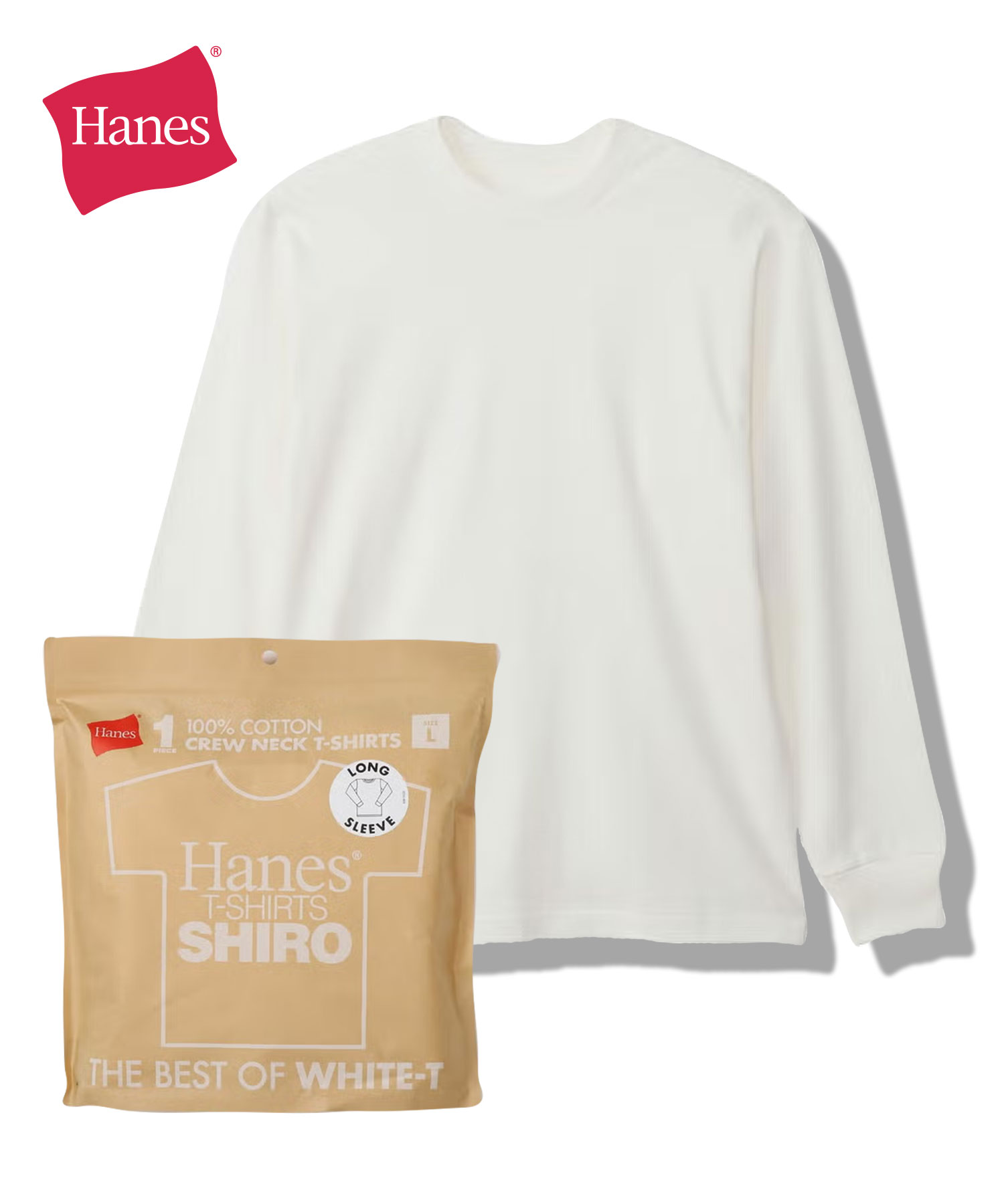 Hanes SHIRO クルーネックロングスリーブTシャツ メンズ ネコポス 対応商品