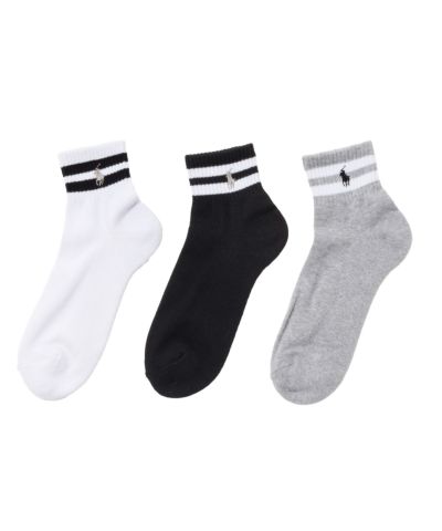POLO RALPH LAUREN  クォーターソックス ライン 3足組 メンズ