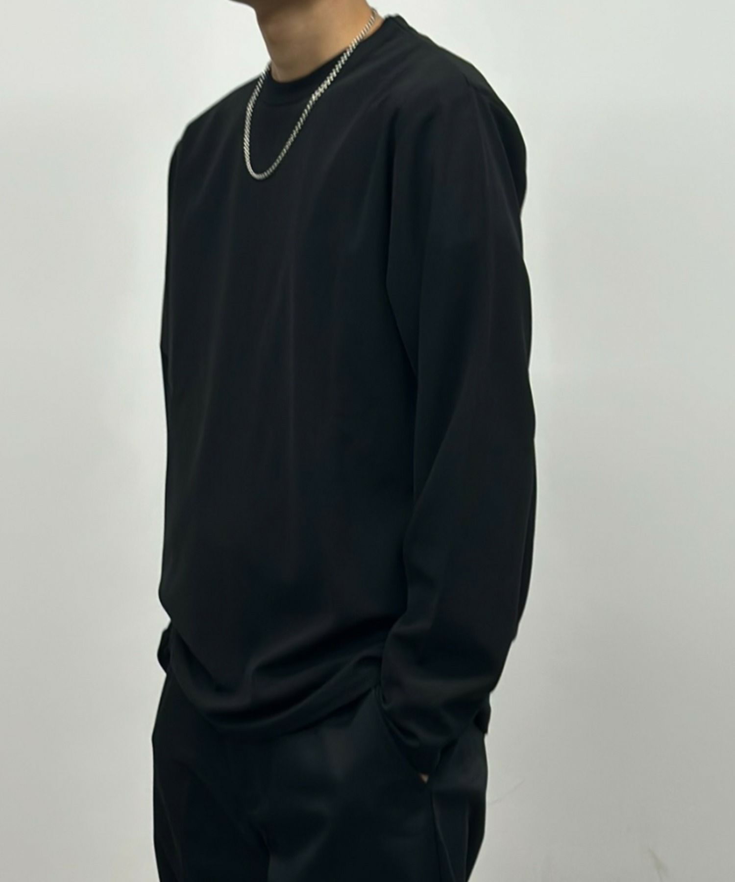 NAVY ジョーゼット長袖Tシャツ メンズ