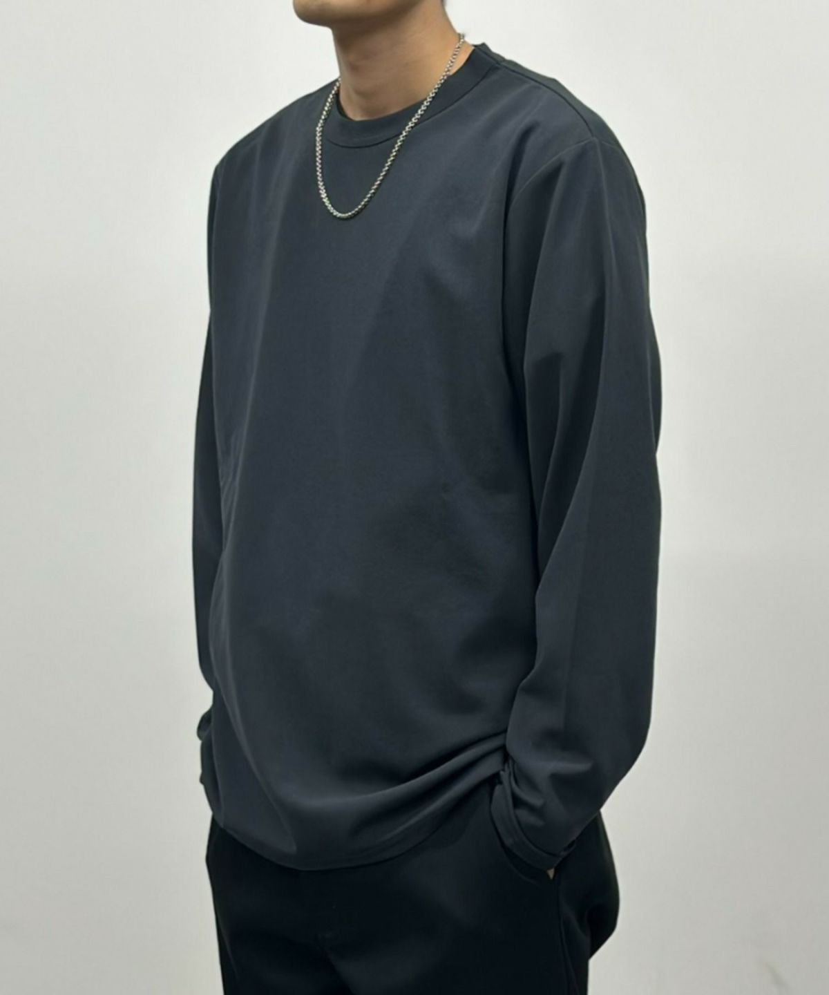 NAVY ジョーゼット長袖Tシャツ メンズ