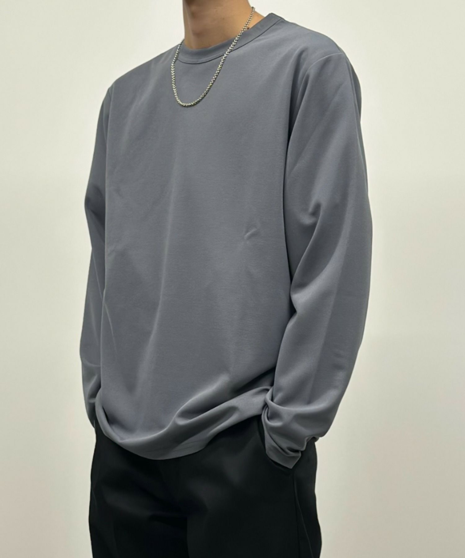 NAVY ジョーゼット長袖Tシャツ メンズ