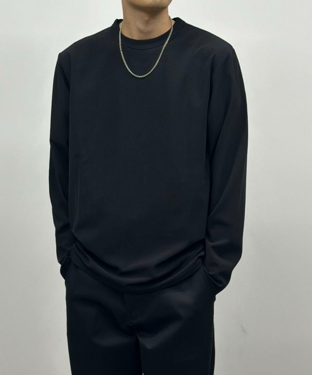 NAVY ジョーゼット長袖Tシャツ メンズ