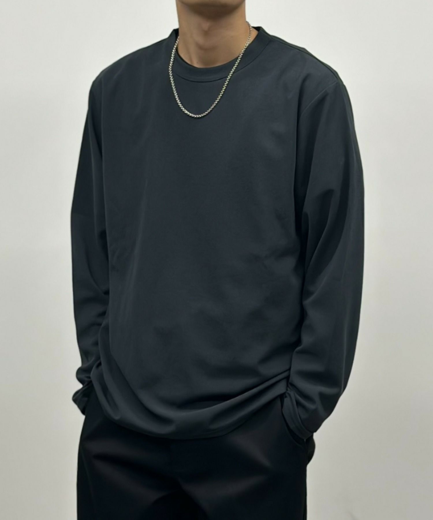 NAVY ジョーゼット長袖Tシャツ メンズ