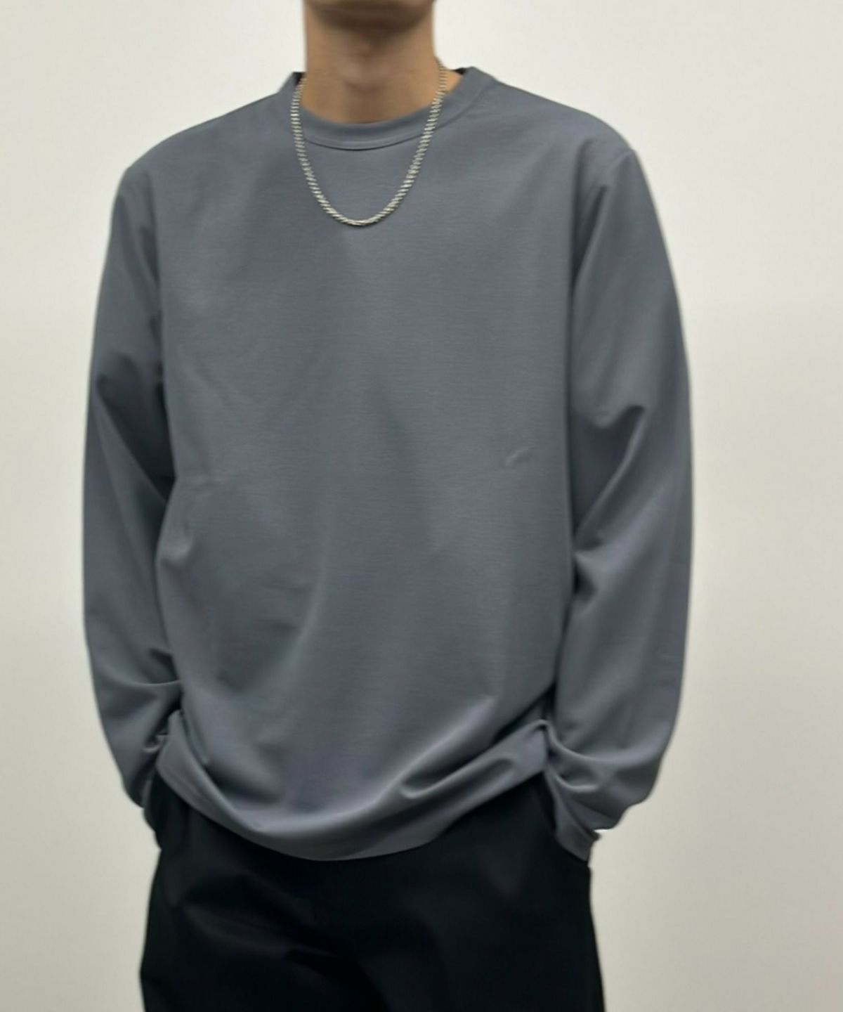 NAVY ジョーゼット長袖Tシャツ メンズ