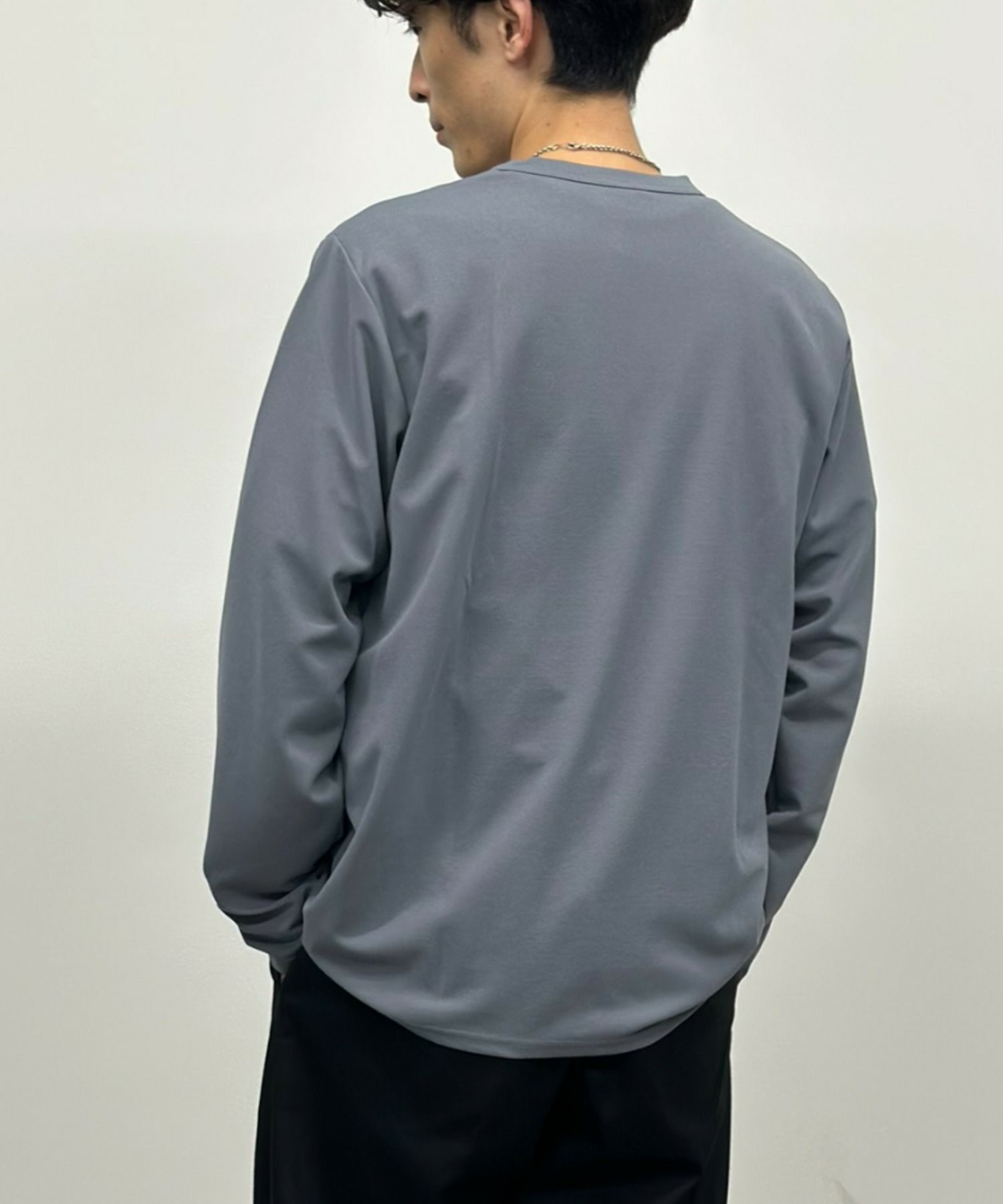 NAVY ジョーゼット長袖Tシャツ メンズ