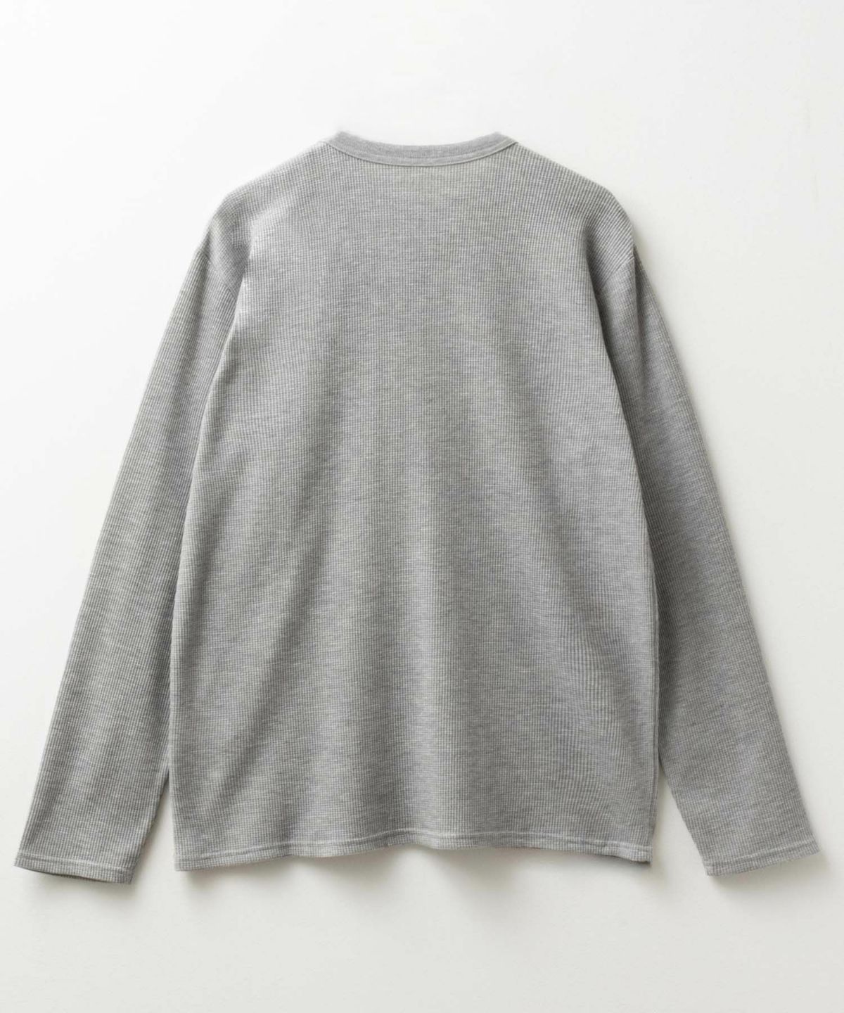 NAVY ワッフルクルーネック長袖Tシャツ メンズ