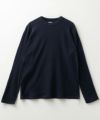 NAVY ワッフルクルーネック長袖Tシャツ メンズ