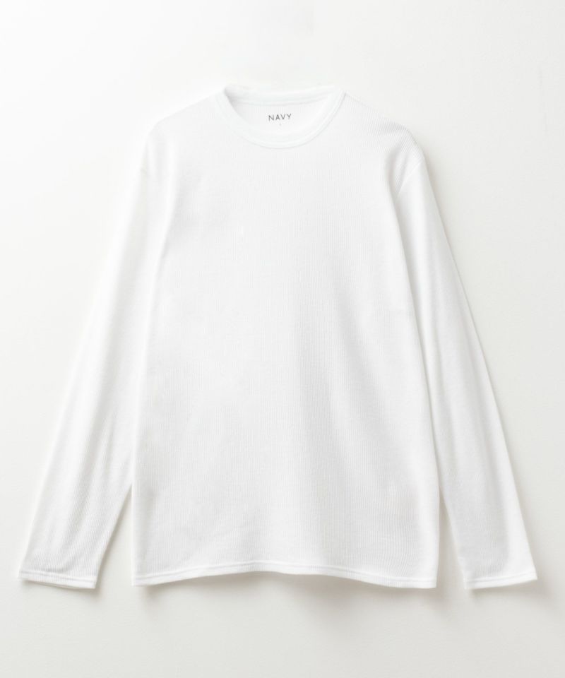 [期間限定価格]NAVY  ワッフルクルーネック長袖Tシャツ メンズ商品画像-17