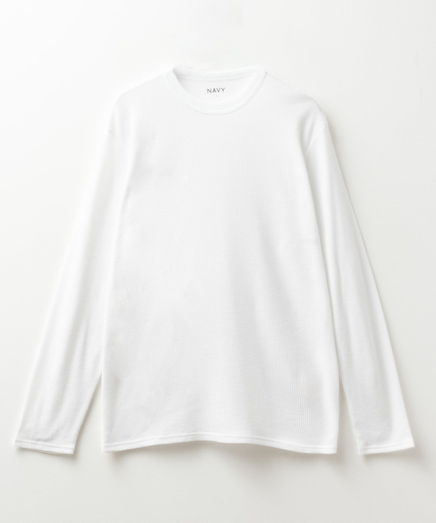 [期間限定価格]NAVY  ワッフルクルーネック長袖Tシャツ メンズ商品画像-17