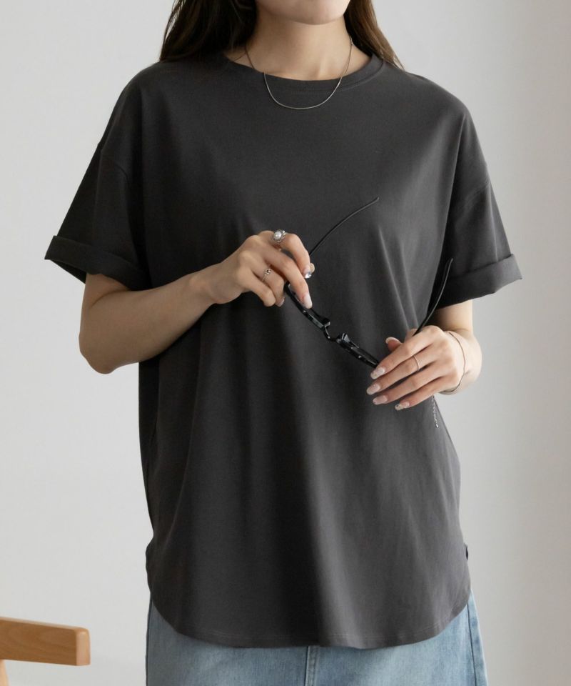NAVY  抗菌加工チュニックTシャツ レディース ネコポス 対応商品商品画像-2