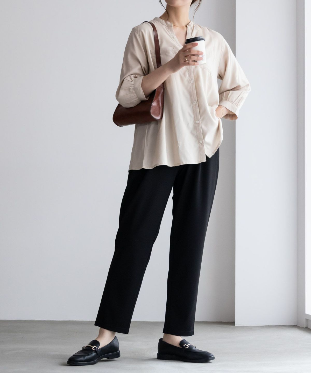 NAVY ジョーゼットテーパードパンツ レディース