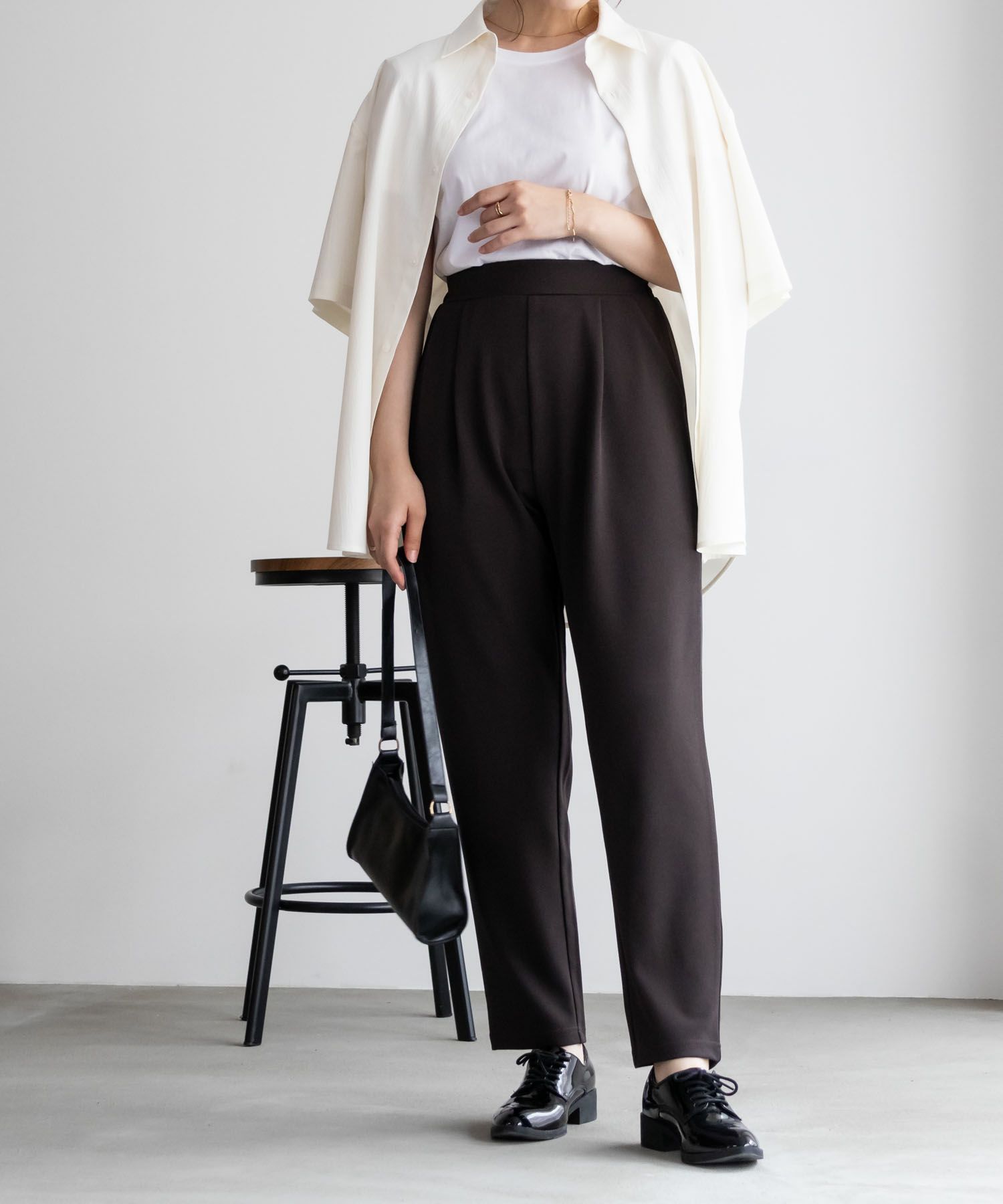 NAVY ジョーゼットテーパードパンツ レディース