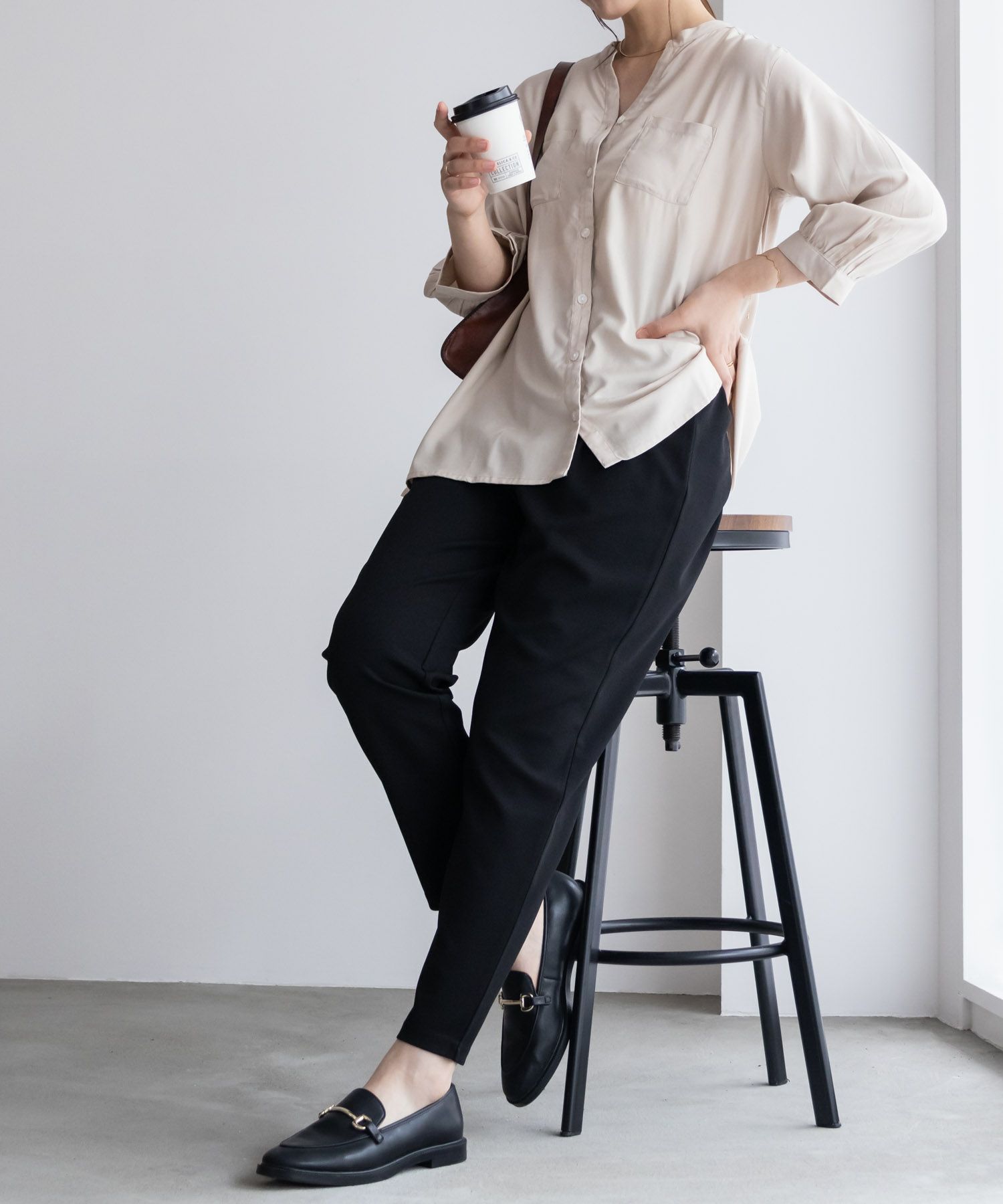 NAVY ジョーゼットテーパードパンツ レディース