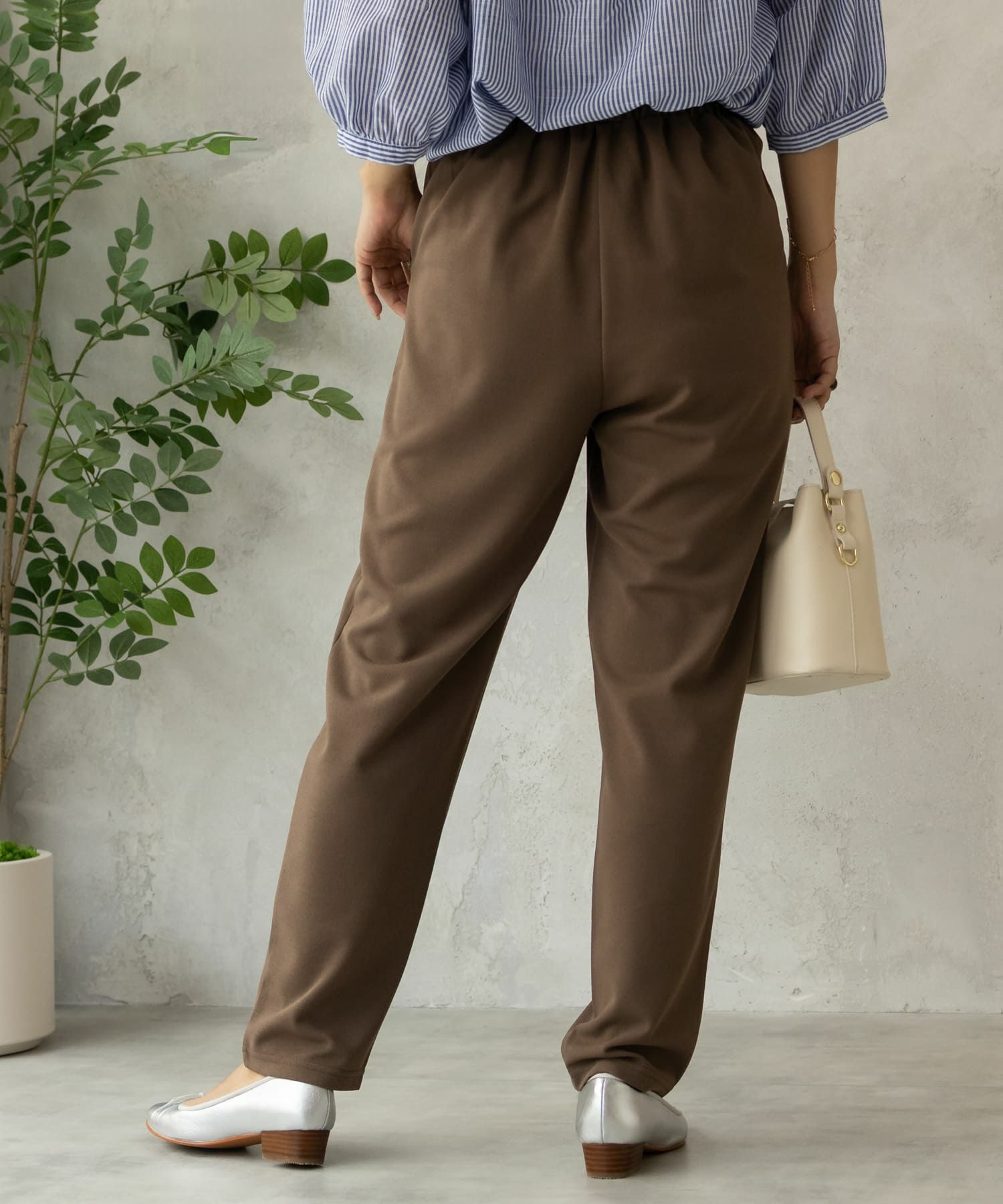 NAVY ジョーゼットテーパードパンツ レディース