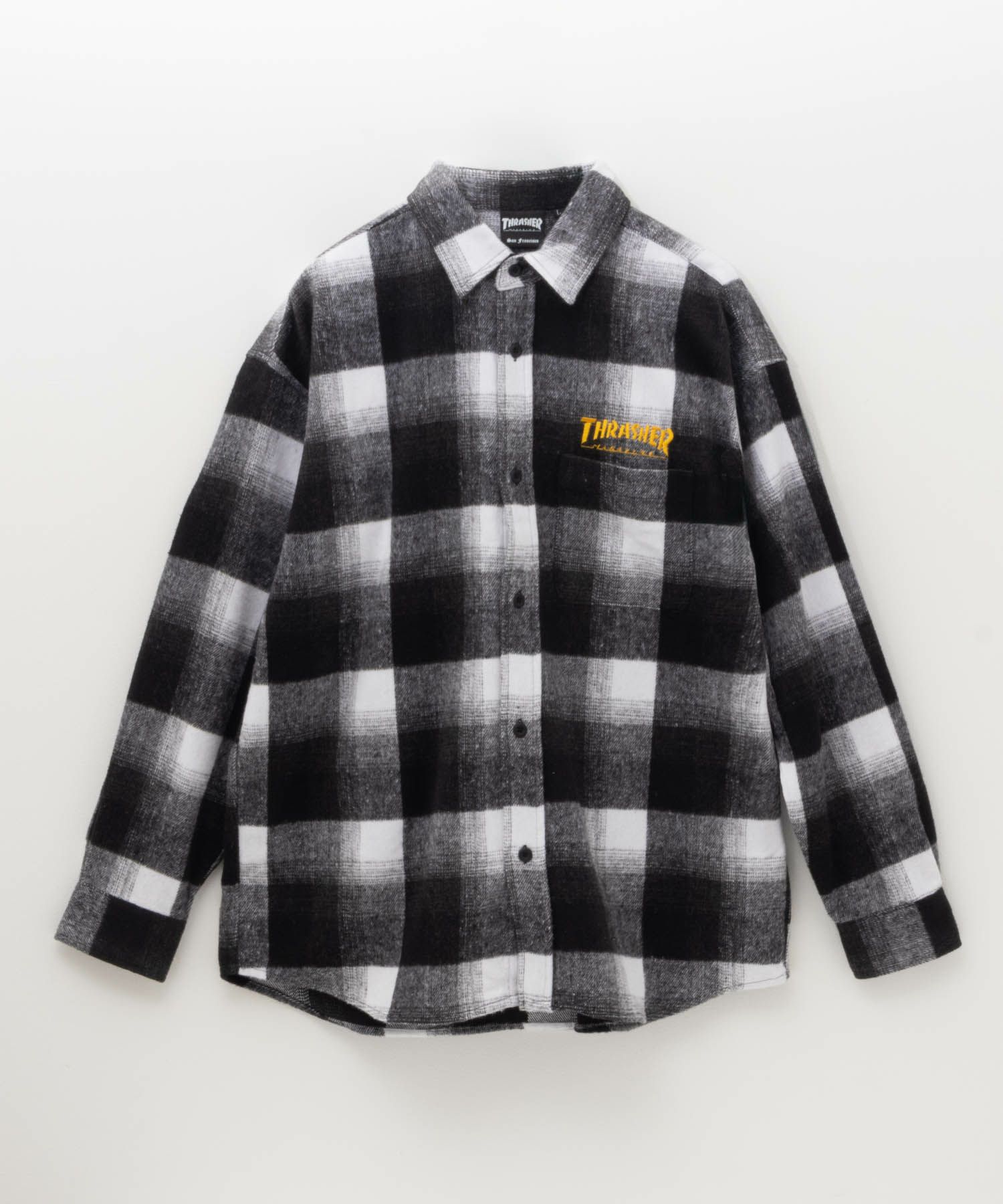 THRASHER バック刺繍ルーズサイズネルチェックシャツ メンズ