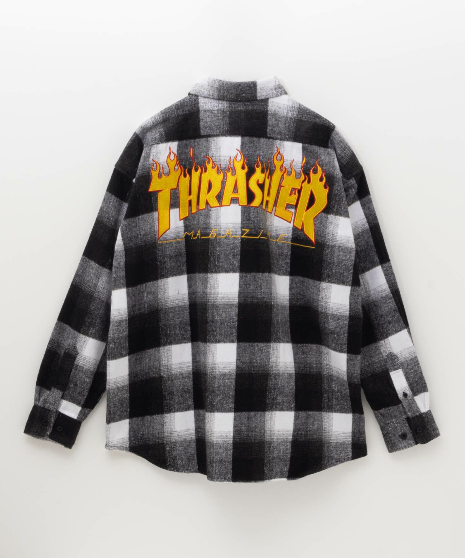 THRASHER バック刺繍ルーズサイズネルチェックシャツ メンズ