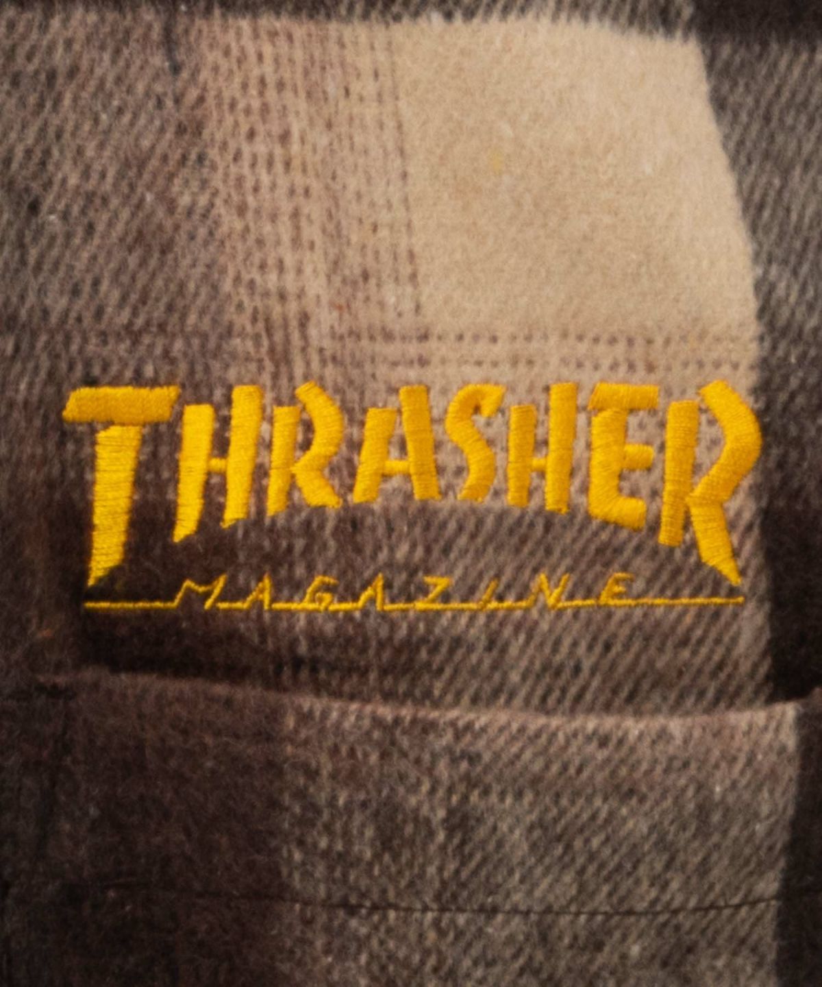 THRASHER バック刺繍ルーズサイズネルチェックシャツ メンズ