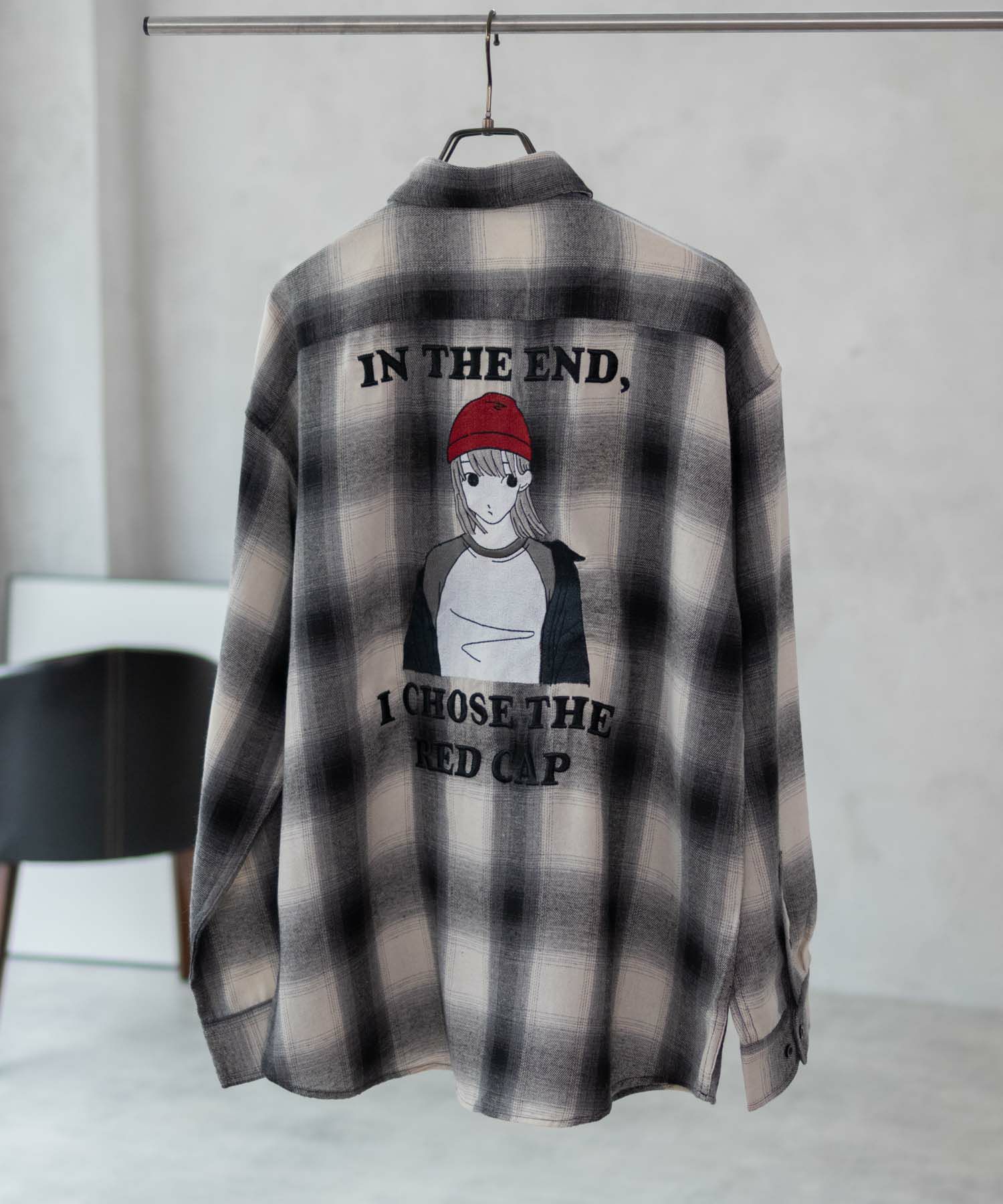 RED CAP GIRL  バック刺繍ルーズサイズオンブレーチェックシャツ メンズ商品画像-3