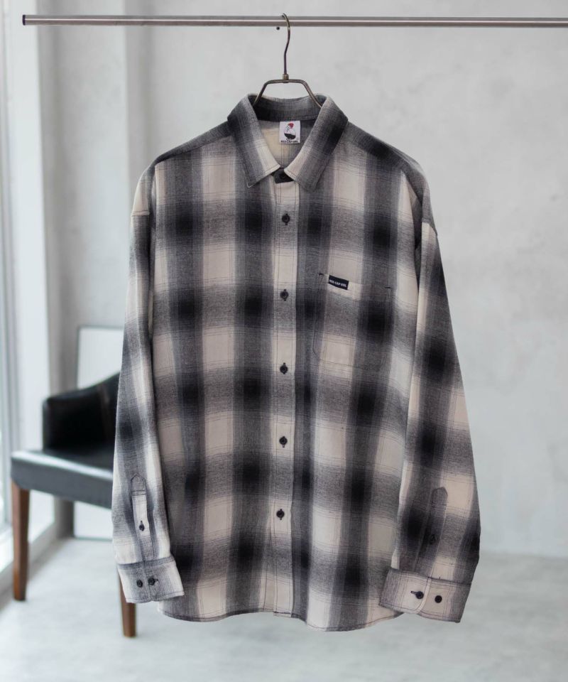 RED CAP GIRL  バック刺繍ルーズサイズオンブレーチェックシャツ メンズ商品画像-4