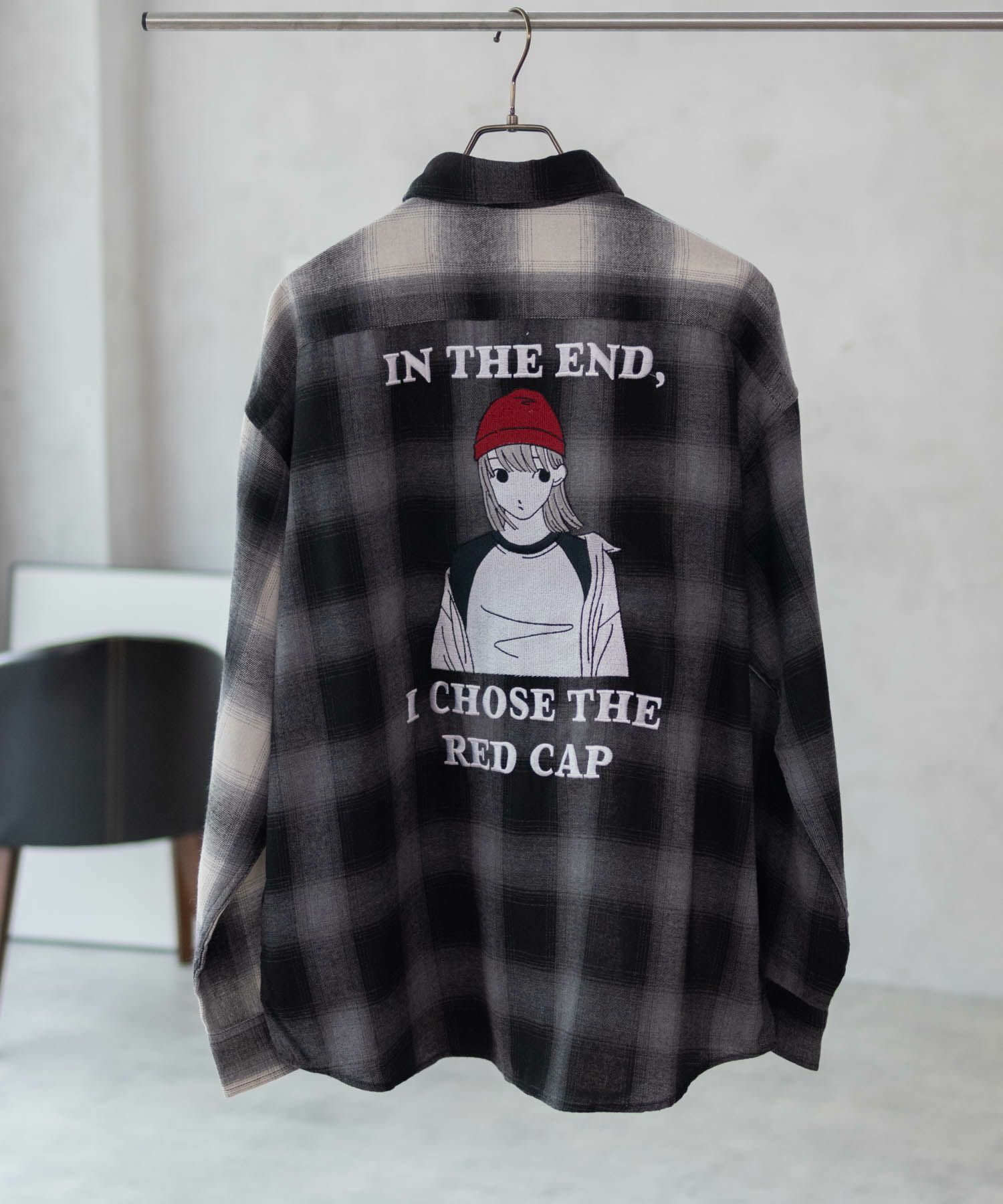 RED CAP GIRL  バック刺繍ルーズサイズオンブレーチェックシャツ メンズ商品サムネイル-5