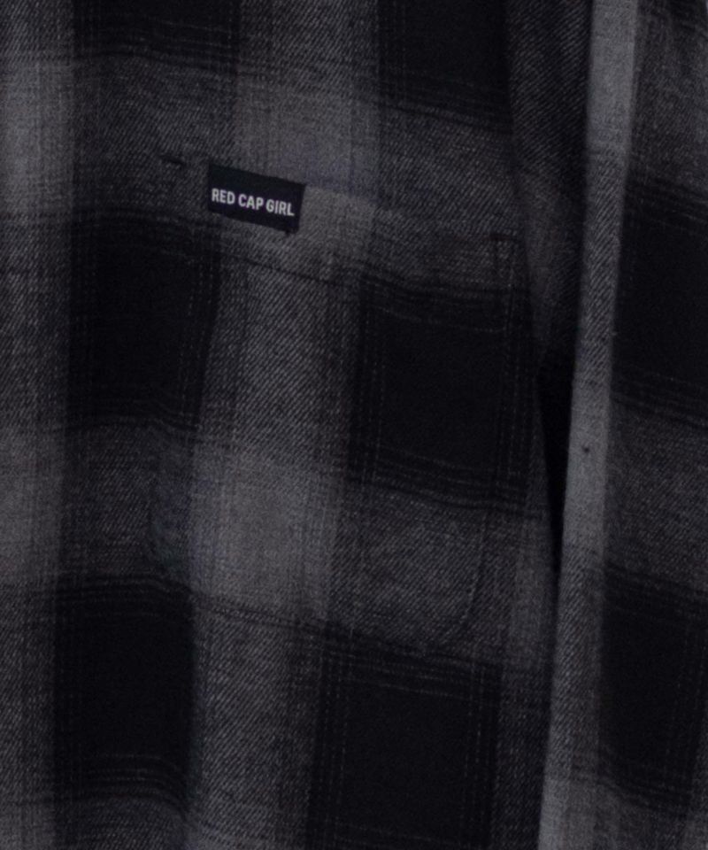 RED CAP GIRL  バック刺繍ルーズサイズオンブレーチェックシャツ メンズ商品画像-7
