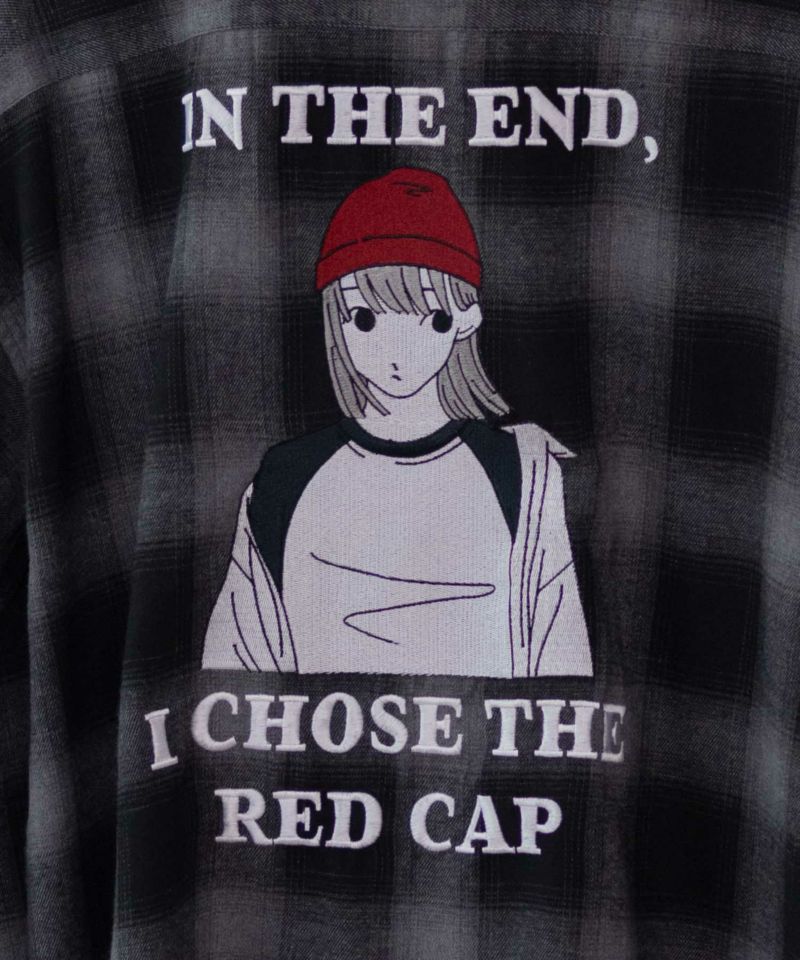 RED CAP GIRL  バック刺繍ルーズサイズオンブレーチェックシャツ メンズ商品画像-8