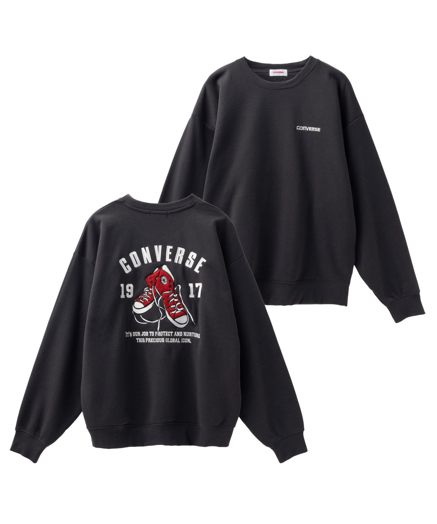 CONVERSE  バックサガラ刺繍クルーネックトレーナー メンズ商品画像-3