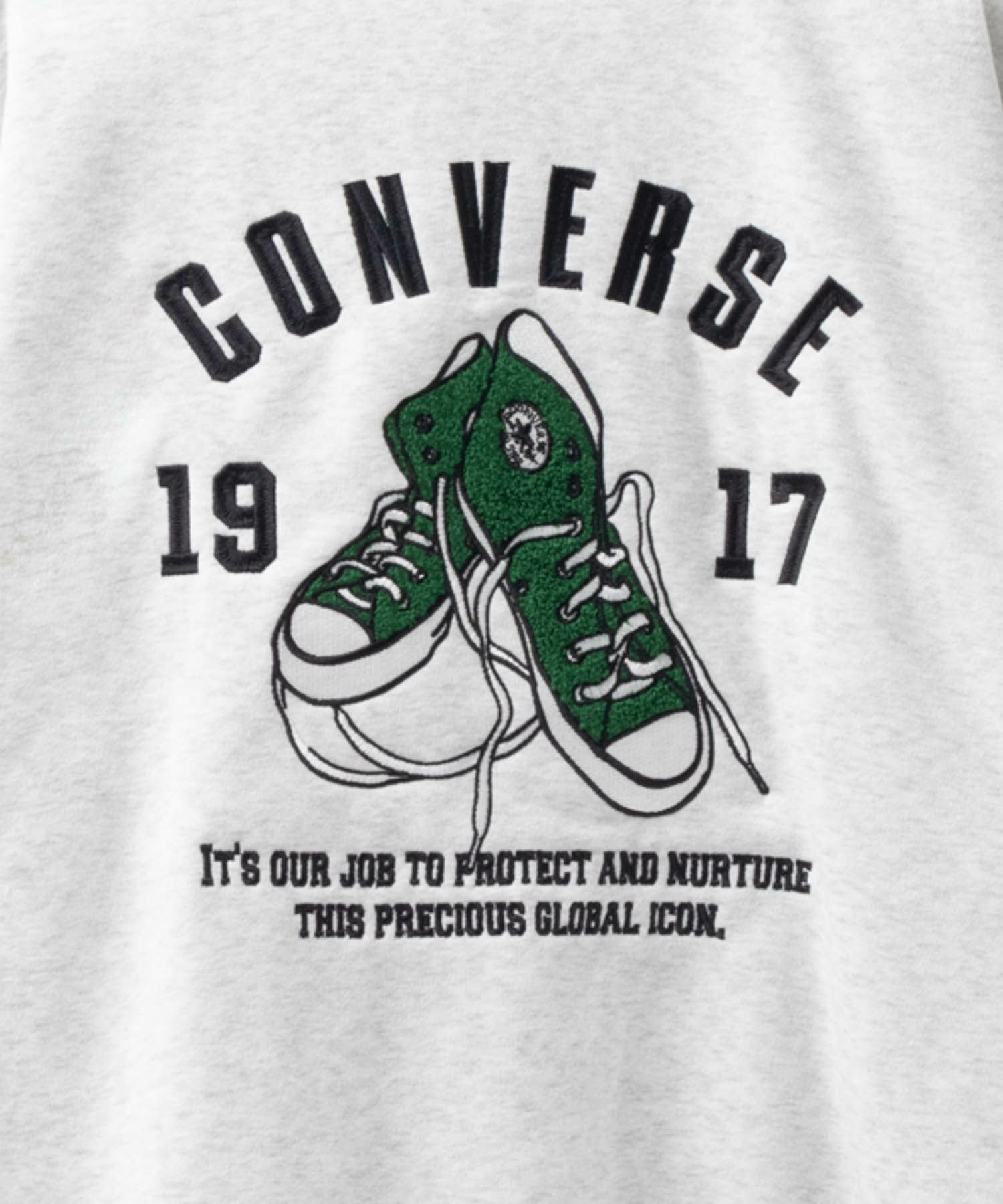 CONVERSE バックサガラ刺繍クルーネックトレーナー メンズ