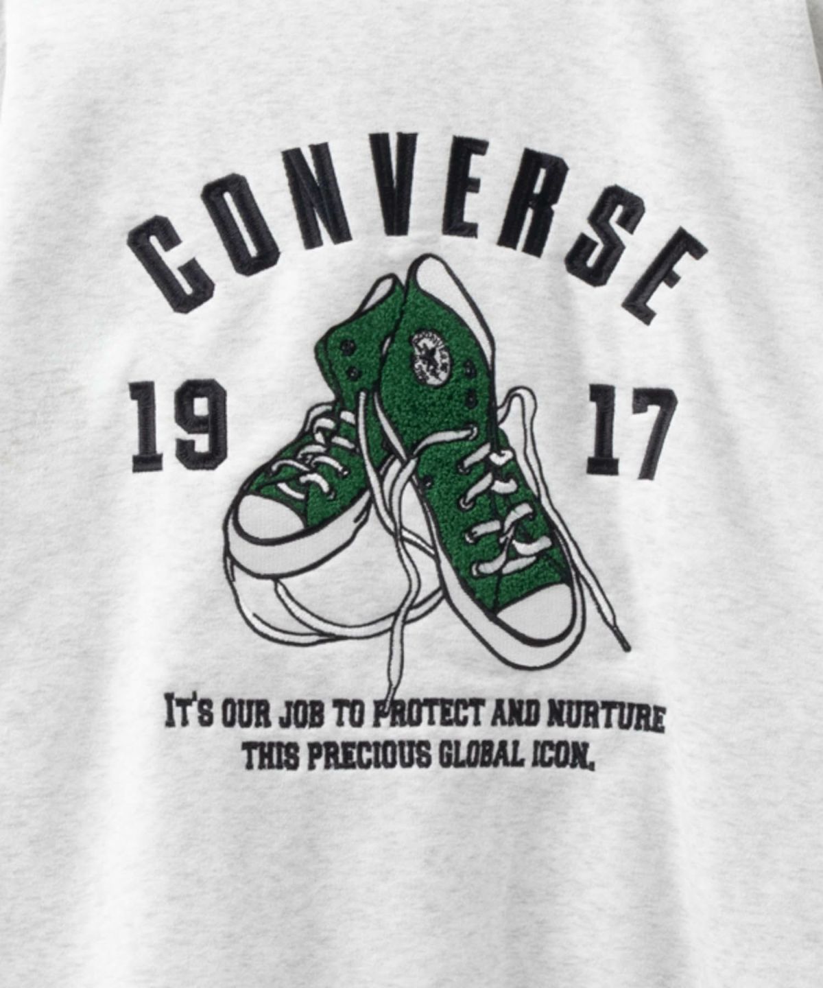 CONVERSE バックサガラ刺繍クルーネックトレーナー メンズ