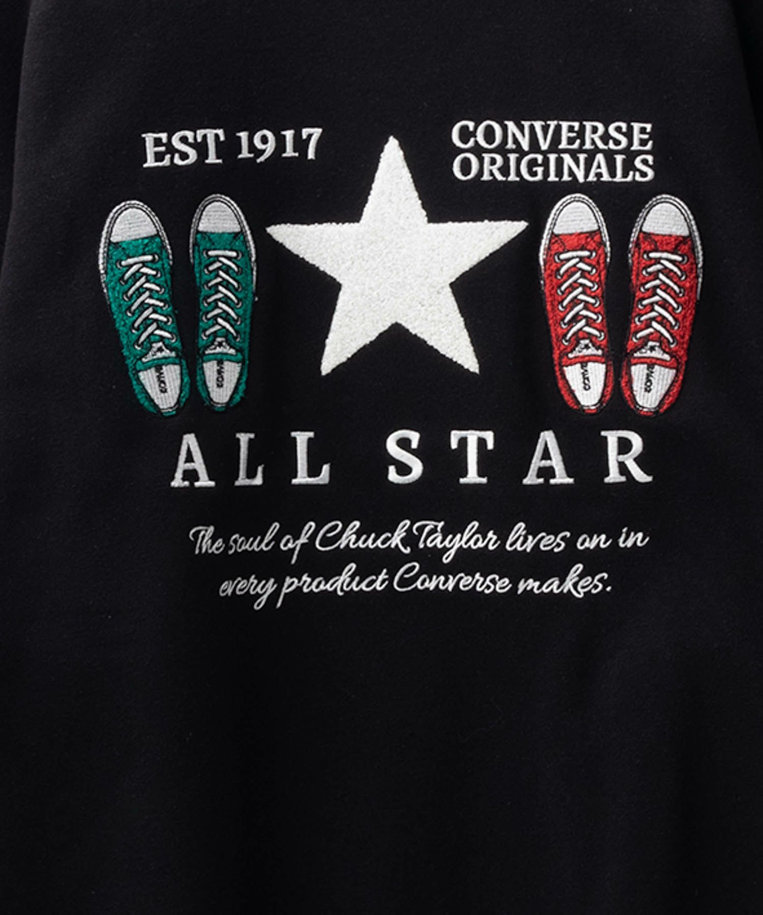 CONVERSE バックサガラ刺繍クルーネックトレーナー メンズ