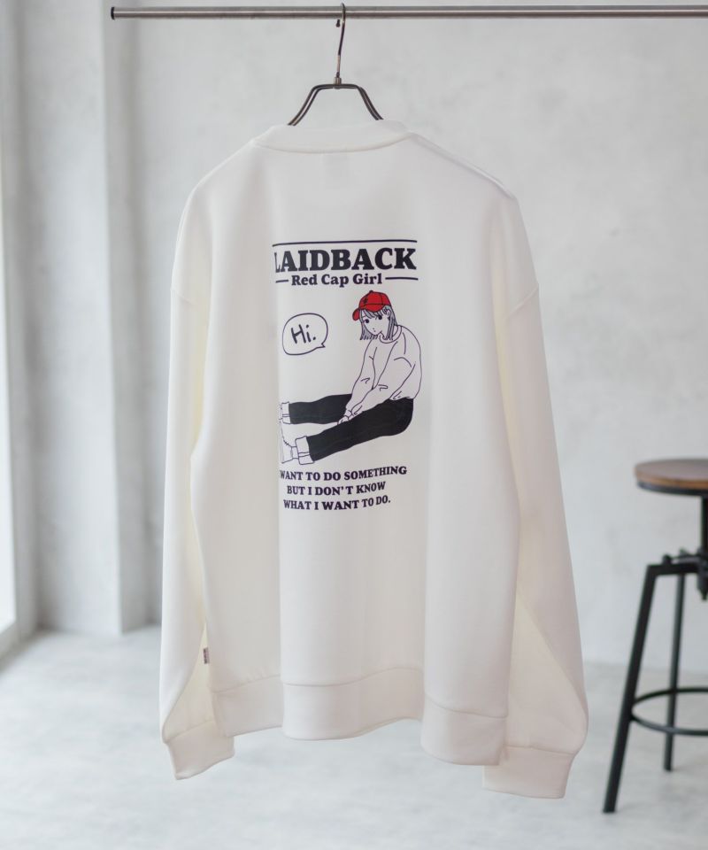 RED CAP GIRL  ポンチ素材 バックプリントクルーネックトレーナー メンズ商品画像-3
