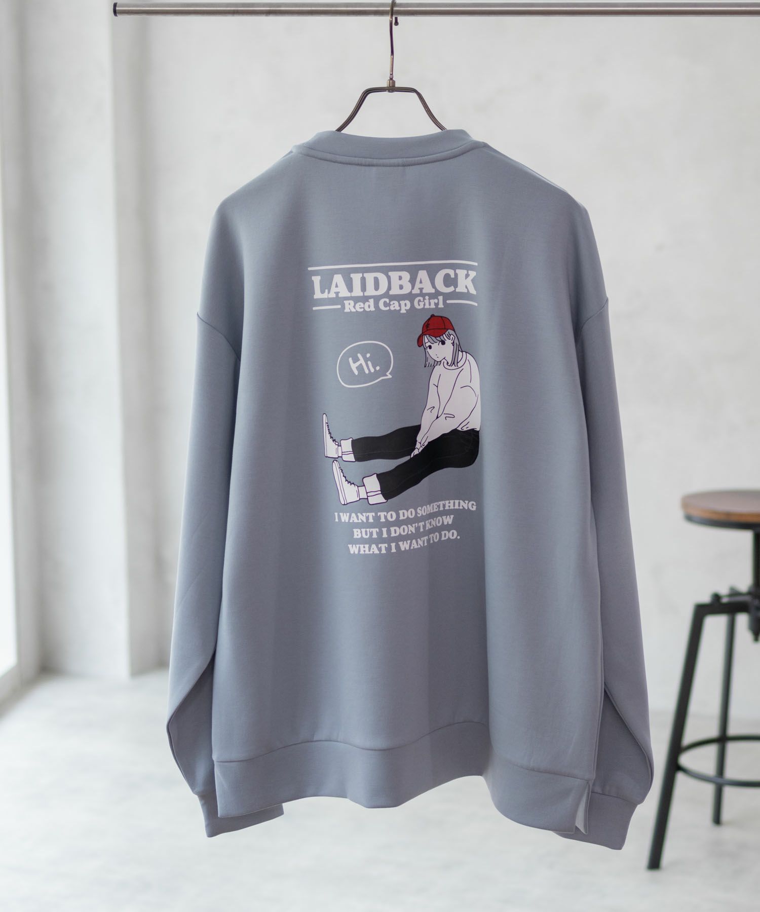 RED CAP GIRL  ポンチ素材 バックプリントクルーネックトレーナー メンズ商品サムネイル-5